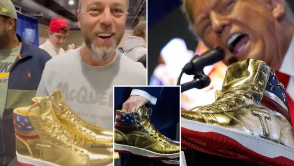 Russian CEO wins autographed golden Donald Trump sneakers after $9K…