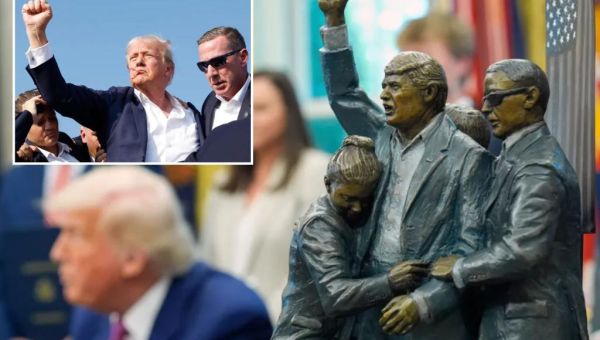 Trump adorns Oval Office with statue depicting Butler assassination...