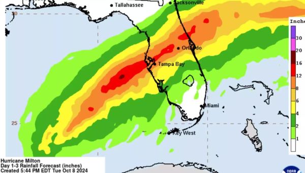 Florida map shows areas at risk of heavy rain as Hurricane Milton nears