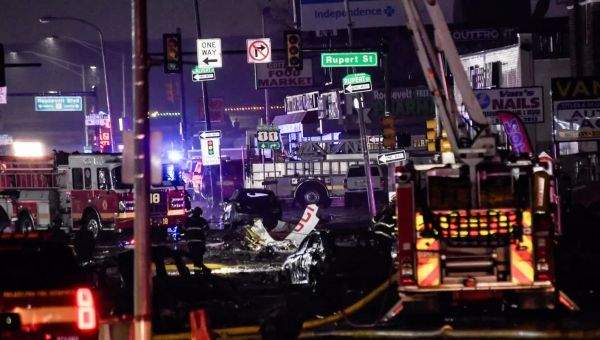 Dashcam shows Philadelphia plane crash from stunning angle