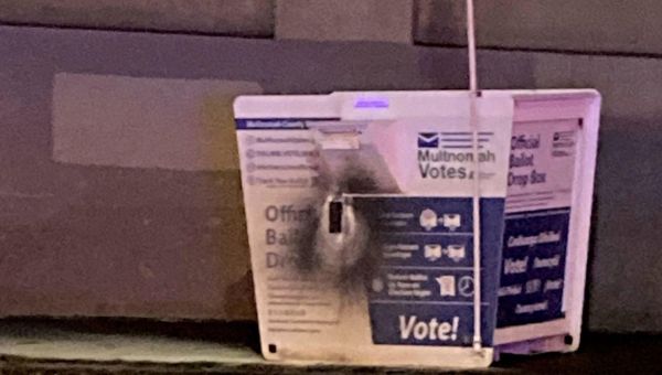 Ballot boxes set on fire in Portland, Oregon, and Vancouver, Washington; hundreds of ballots destroyed