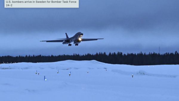 US Air Force B-1B bombers on Barents Sea mission met by Russian