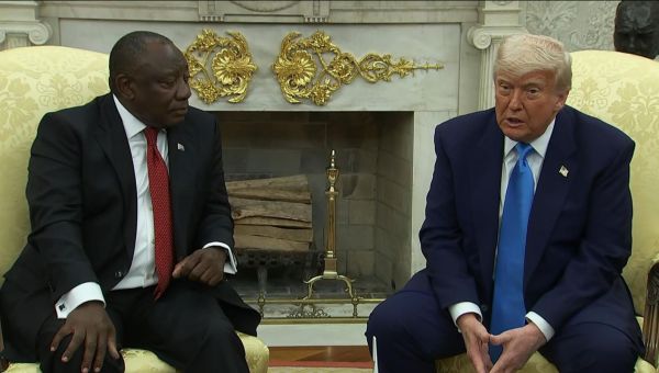 Trump ambushes South African president by playing videos alleging ‘genocide’ in South Africa