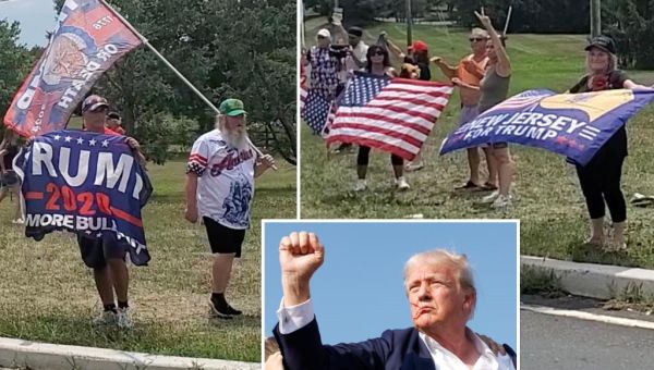 Trump leaves Bedminster for RNC as fans praise him as 'superhero' a...