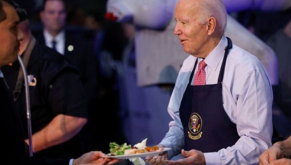 Bidens serve meals to military families at ‘Friendsgiving’ event in Norfolk