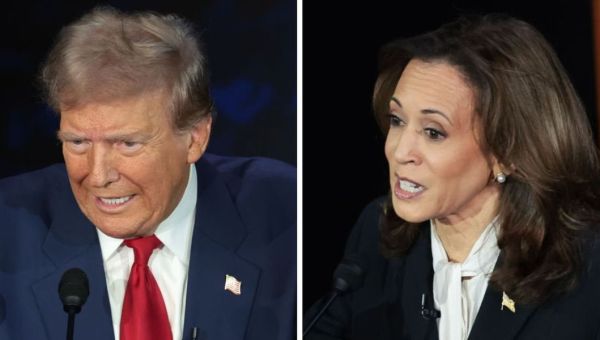 Trump makes surprise spin-room appearance after debate while Harris bolts | Blaze Media