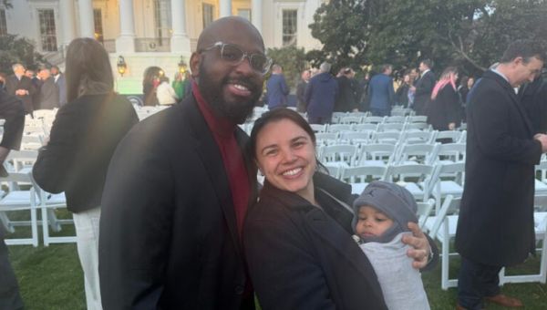 At the White House, baby Jrue Powell meets the Celtics star he was named after