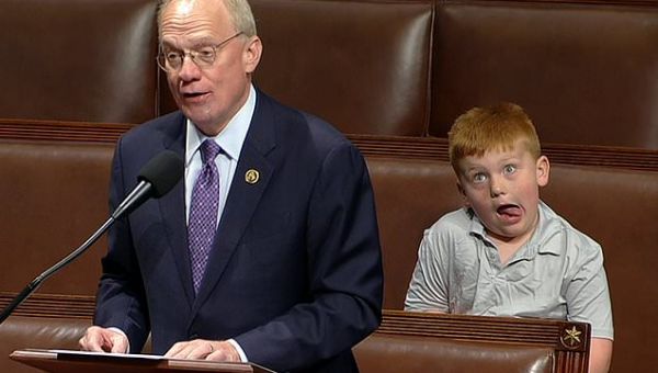Congressman´s son steals the show in US House of Representatives