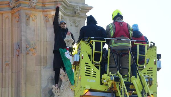 Big Ben clock tower incident ends as man comes down