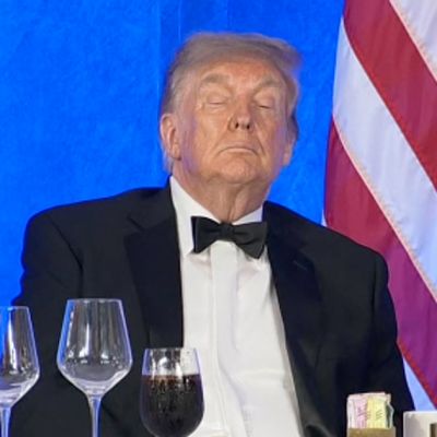 Wild moment sleepy Trump appears to doze off at White House journalists’ dinner