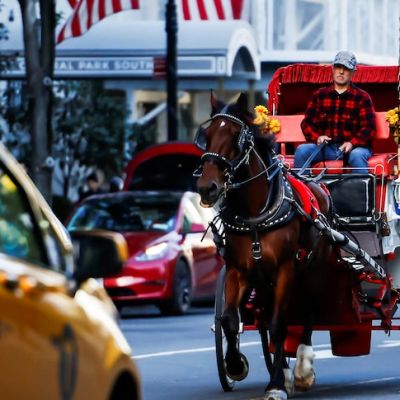 New York City bans horse-drawn carriages