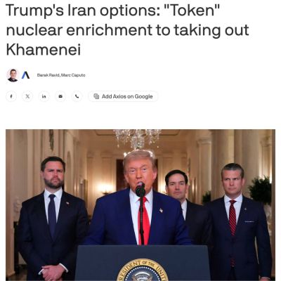 AXIOS: The US is considering the option of eliminating the supreme leader of Iran and his son