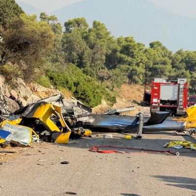 2 Killed as Firefighting Helicopters Collide in Greece