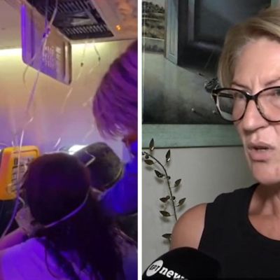Wife saves husband from being sucked out of plane window