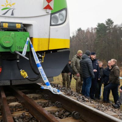 Polish PM denounces ‘sabotage’ after explosion hits railway line to Ukraine