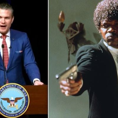 Pete Hegseth reads Pulp Fiction Bible verse during prayer service