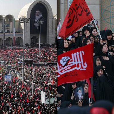 Huge crowds gather for funeral of slain Iranian leader Ali Khamenei