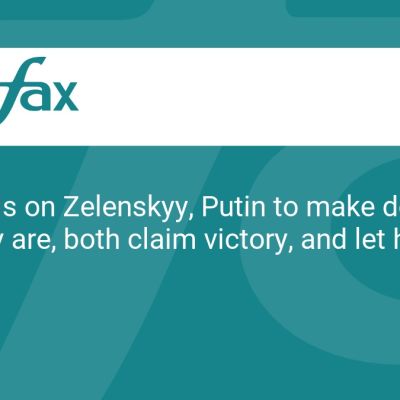 Trump calls on Zelenskyy, Putin to make deal: stop where they are, both claim victory, and let history decide