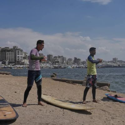 Gaza Surfers Find Rare Moments of Joy Taking to the Waves