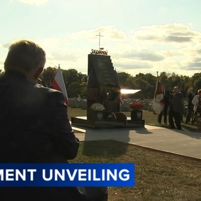 President of Poland visits Bucks County shrine for unveiling of new monument