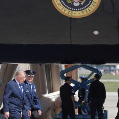 Embarrassment as Air Force One emergency slide deploys