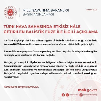 NATO covered Turkey: Iranian missile intercepted over Gaziantep