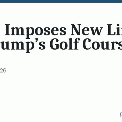 Judge Imposes New Limits On Trump’s Golf Course Plan