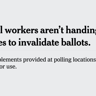 No, poll workers aren't handing out Sharpies to invalidate ballots.