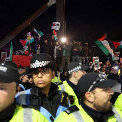 Eleven arrested as protests erupt before Aston Villa-Maccabi Tel Aviv match