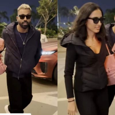 Hardik Pandya makes first public appearance with rumoured girlfriend Mahieka Sharma, tells paps “bhai log side mein ho jao”