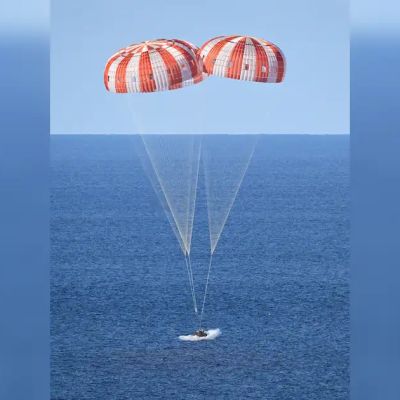 ‘Perfect bull’s eye’: Artemis II astronauts splashdown on Earth after trip around moon