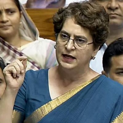 PM needs to change angle of his heart, not angle of cameras: Priyanka in Lok Sabha