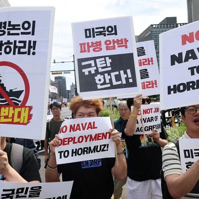 Protesters urge South Korea to stay out of Iran war