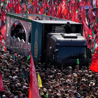Iran begins procession of Ayatollah Ali Khamenei’s coffin through Tehran