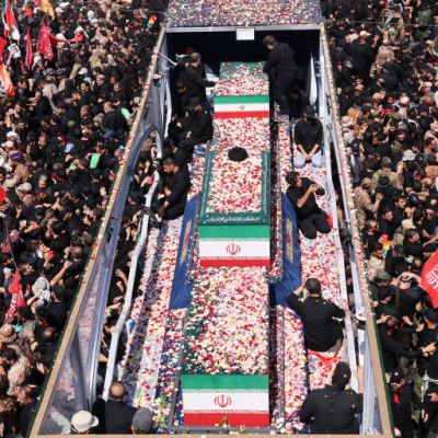 Tanker set ablaze after being struck by projectile in the Strait of Hormuz as Iran mourns Khamenei