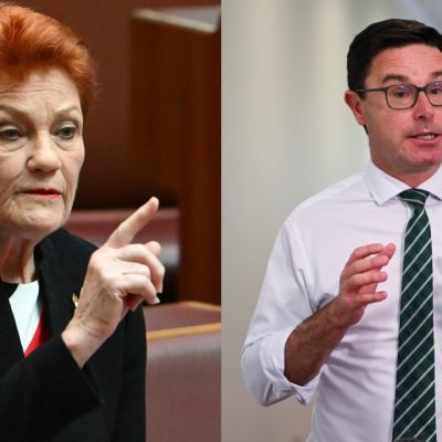 ‘Two years out from an election’: Littleproud refuses to comment on Hanson’s efforts to recruit Nats
