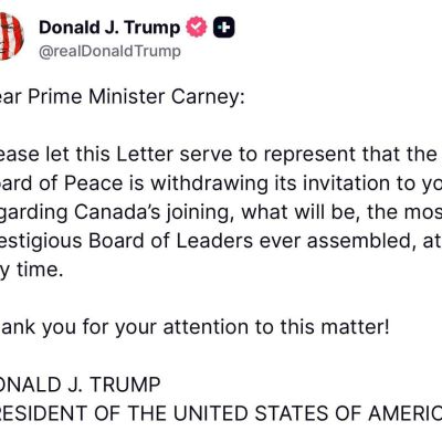 Trump has withdrawn Carney’s invitation to join the Peace Council