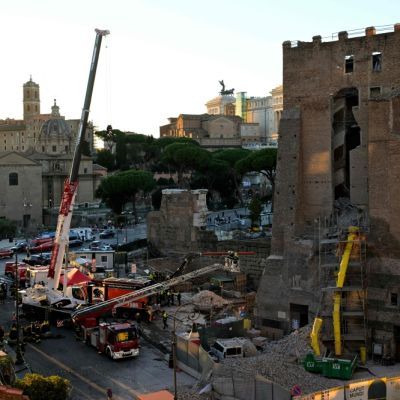 Worker killed as medieval tower breaks apart during renovation in Rome