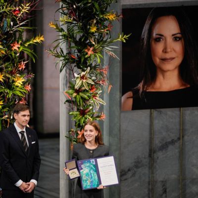 Daughter accepts Nobel Peace Prize in Venezuelan opposition leader’s absence