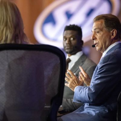 Nick Saban, darling of SEC media days, was initially denied entry after forgetting his credential