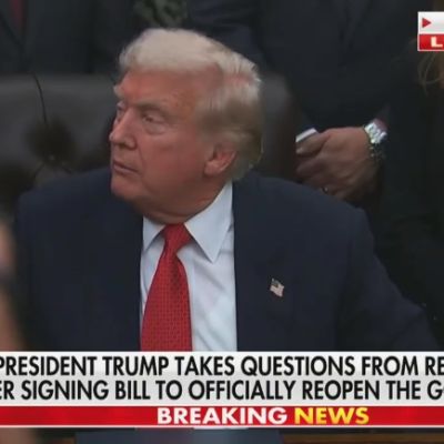 Trump Refuses To Take Questions as Reporter Asks, ‘Can You Respond to These Epstein Emails?’