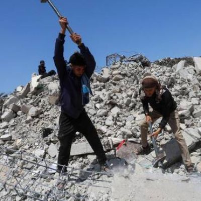 Palestinians use Gaza rubble to restore streets as US rebuilding plan