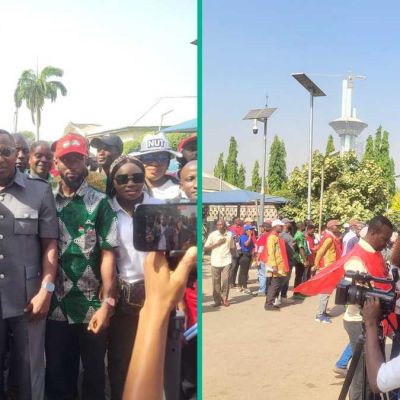 Despite meeting Tinubu, NLC members stage protest over insecurity, photos trend