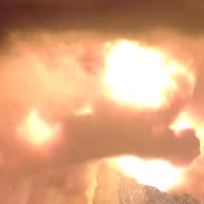 Blue Origin rocket explodes on launch pad during engine-firing test
