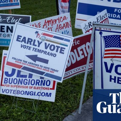 US presidential election updates: Poll shows Harris ahead in early voting as Trump jokes about reporters being shot