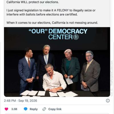 Newsom Saves “Our” Democracy with New Laws