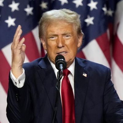 Trump Humbly Speaks to Supporters on Election Night at West Palm Beach, FL Campaign HQ
