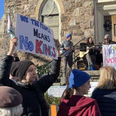 Hampden-Medfield No Kings rally urges early voting