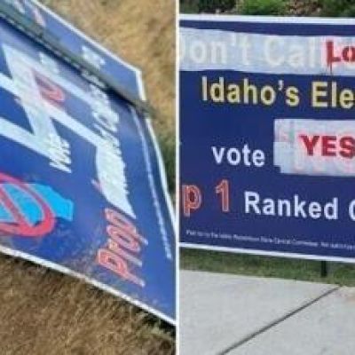 Sheriff’s office investigating political sign vandalism; Idaho GOP offers reward