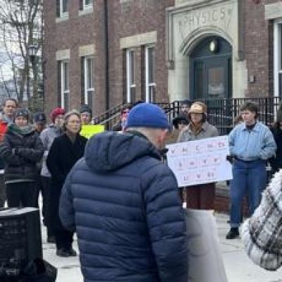 Williams College science faculty, students, rally against Trump administration layoffs of scientists